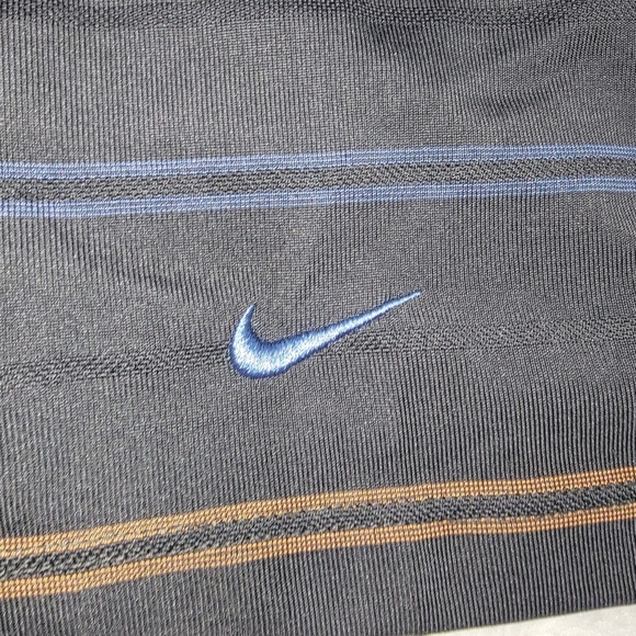Nike Men's Polo Shirt - Dark Gray with Colorful Stripes - Picture 2 of 9
